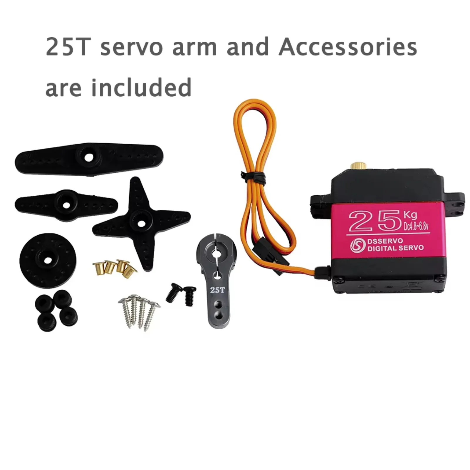 4PCS DS3225 25KG Digital RC Servo High Torque Waterproof Full Metal Gear DS Servo Motor for Baja Car RC Robot Crawler