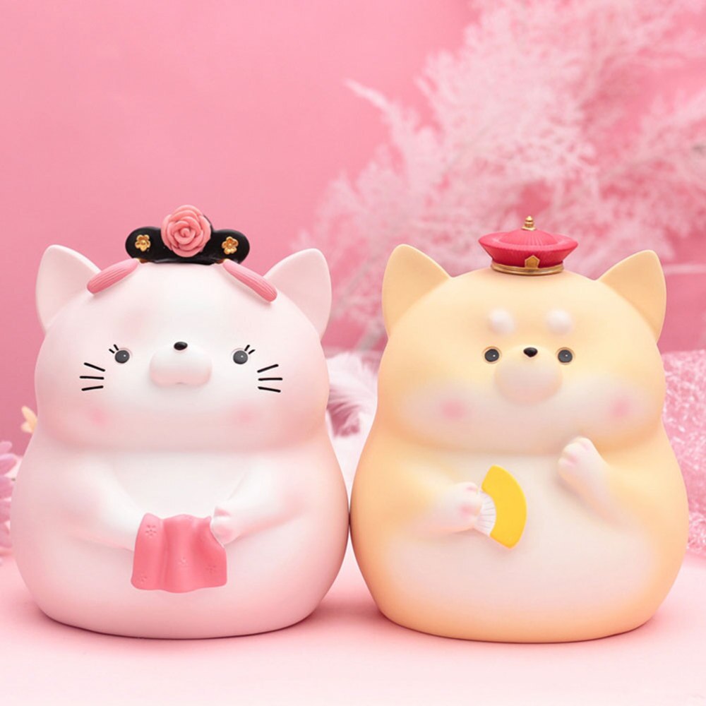 1PC Adorable Cat Saving Box Cartoon Cat Piggy Bank Retro Vehicle-mounted Cat Adornment Cat Saving Pot