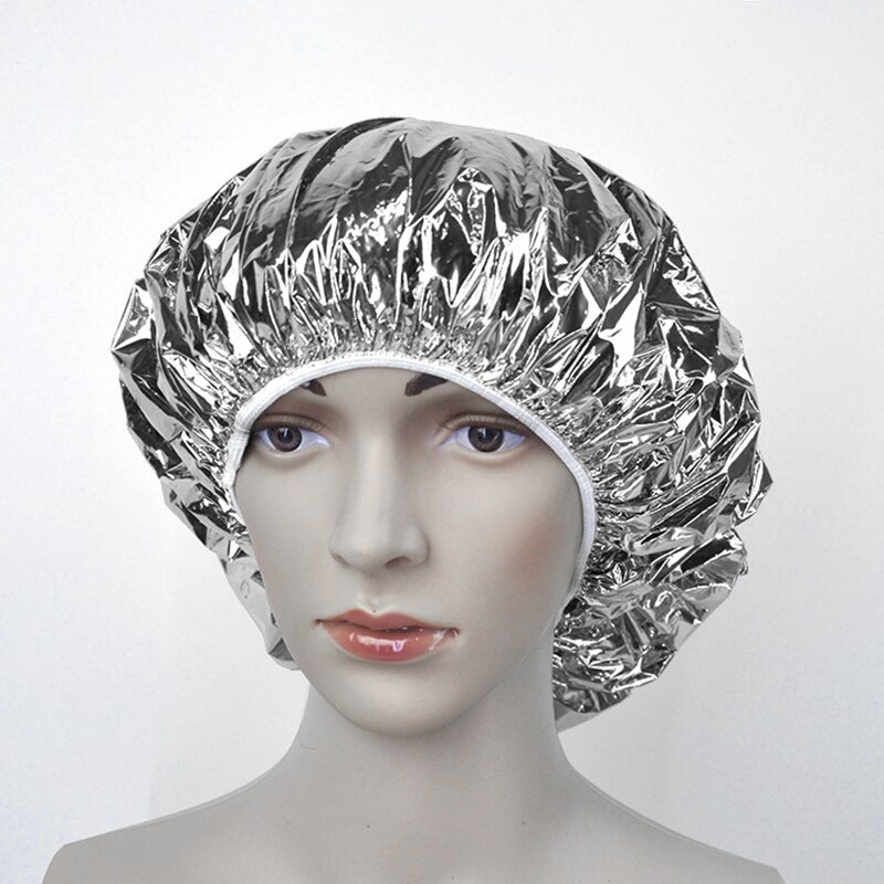 Bruserhætte varmeisolering aluminiumsfolie hat elastisk badehætte til kvinder frisørsalon badeværelse