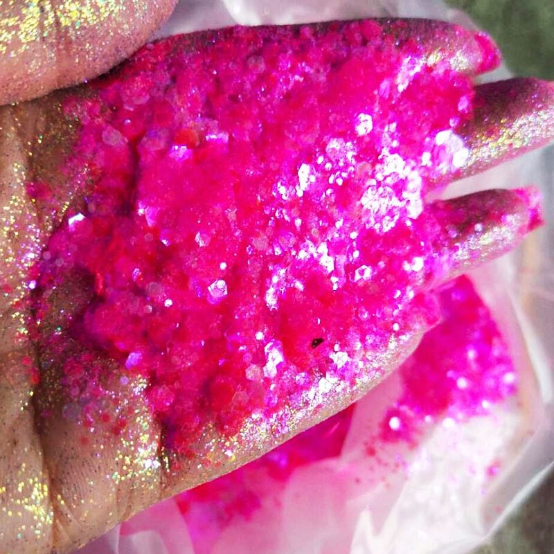 1.76 oz påsar chunky till fin / lös glitter orange / guld glitter mix "pumpa spice", nail art glitter, löst glitter,