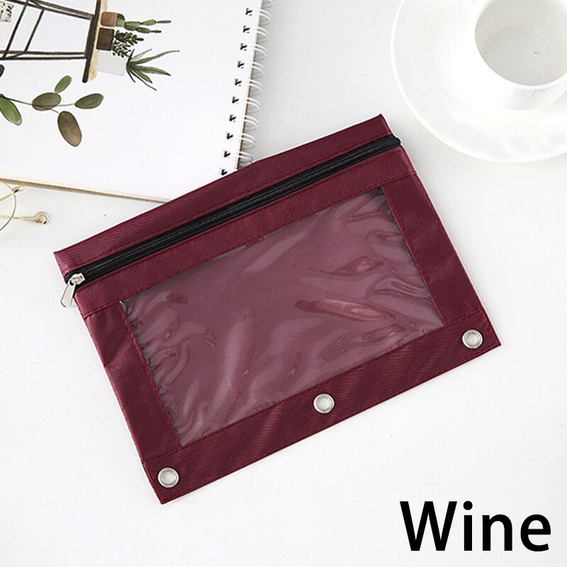 Sac porte-fichiers de documents | Sac de papeterie scolaire et de bureau 1Pc, sac à crayons avec fermeture éclair, pochette avec anneau Rivet, 3 trous: 8