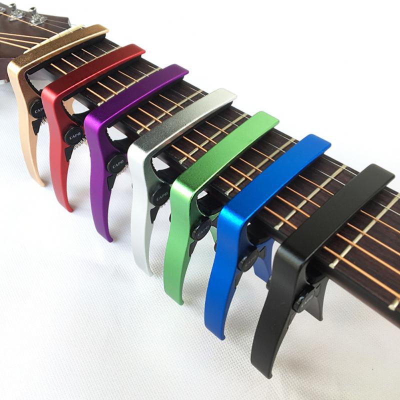 Metal Multiple Colour Guitar Capo Quick Change Clamp Key Acoustic Classic Guitar Capo Tone Adjusting Guitar Parts