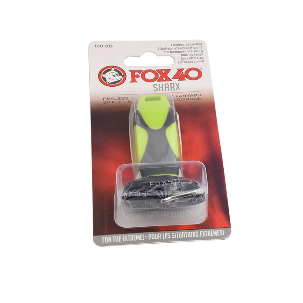 Colorato Fox 40 SHARX Fischietti Con La Cordicella In Nero Imballaggio Della Bolla: green grey