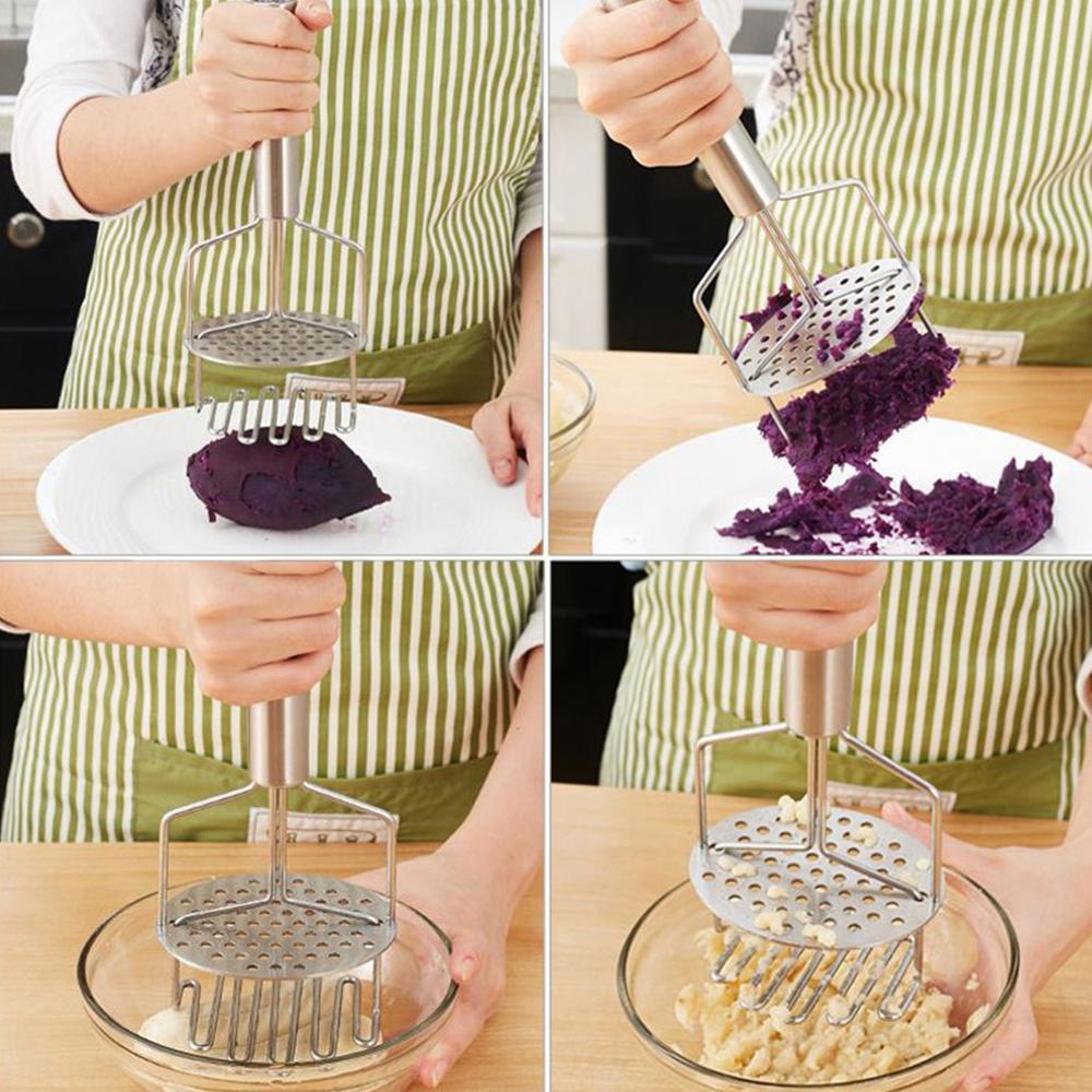 Style Stainless Steel Potato Masher / Pusher Smooth Mashed Potatoes Fruit Vegetable Tools Press Crusher