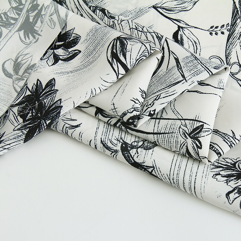 Twill satin polyester fabric cloth meter material printed dress sewing handmade fabric express