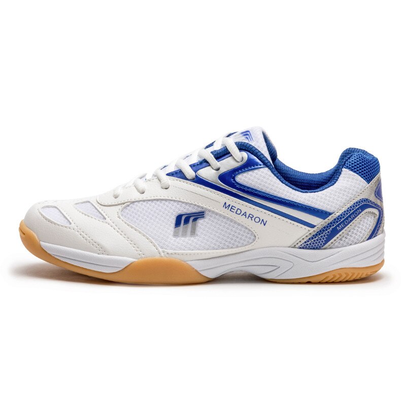 Spring Man Badminton Sneakers Cow Muscle Hard-Wearing Boy Badminton Shoe Brand Tennis Shoes Breathable Indoor Court Mens Shoes: White blue / 7