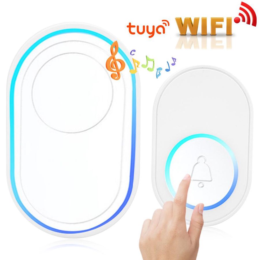 Smart WiFi Doorbell Indoor Ding Dong Ring Ringtone Alarm for Home Entry Work with Tuya 110-240V Access Control System