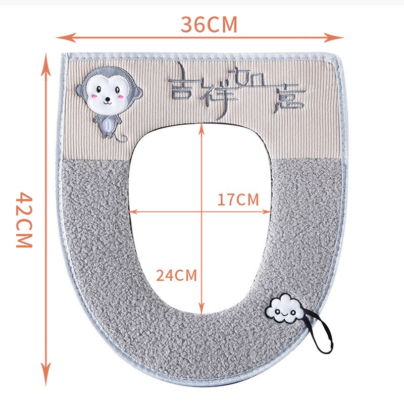 Toiletbril Mat Setbathroom Universele 2 Stks/set Kussen + Deksel Cover Warm Soft Wasbare Closestool Seat Case Winter Pad Bidet matten
