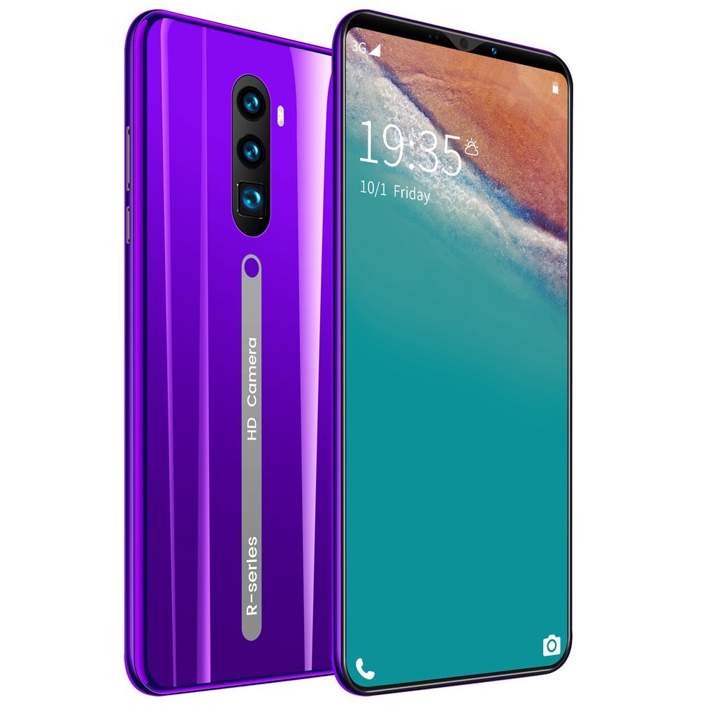 Rino3 Pro 5.8 Inch Screen Android Phone Purple Water Screen Smartphone Solid Color Mobile Phone Cool Shape