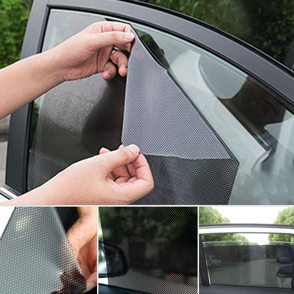 Glcc 42 Cm * 38 Cm 2 Stuks/partij Pvc Elektrostatische Zonnescherm Sticker Auto Side Window Zwart Mesh Zonnescherm Cover zonwering Stickers