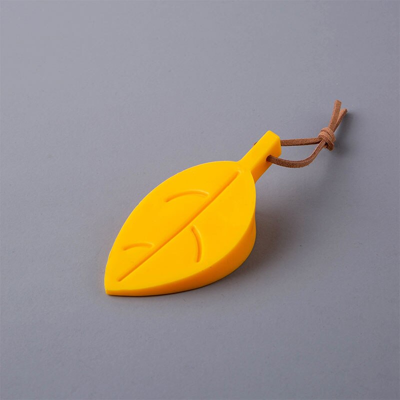Butoir de porte en Silicone en forme de feuilles pour bébé, protection Anti-pincement, sécurité des enfants: YELLOW