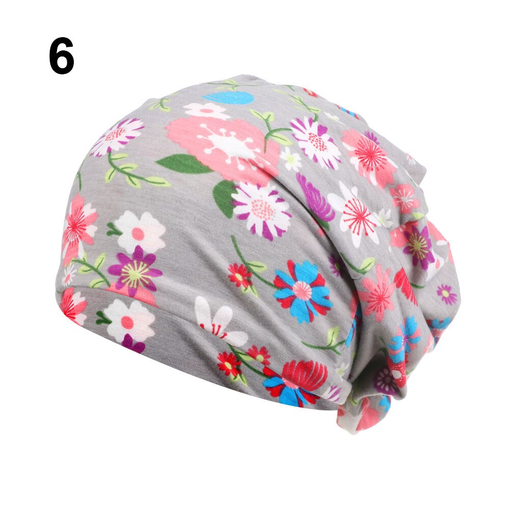 1Pc Baumwolle frauen ausgebeult Slouchy Mütze Hütte Sport lässig Headwear Haar Verlust Kopftuch Krebs Chemo Kappen Drucken kopf wickeln: 6