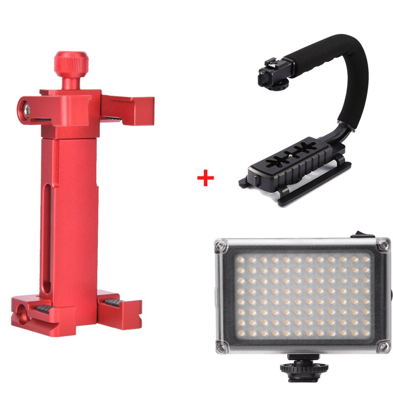Ulanzi ST-03 Metalen Telefoon Houder Statief Mount Met Koud Shoe Mount 3 Kleur Voor Arca Swiss Quick Release Plaat Voor IPhone8/7 Plus: kit 4