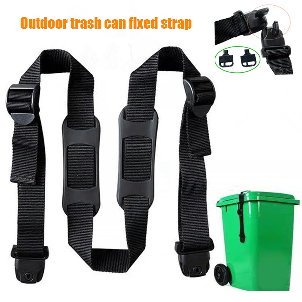 Secure Park Trash Can Lid Outdoor Wear Resistant Fixing Adjustable Belt Public Places Bin Strap Street Webbing Garbage Lock Rope
