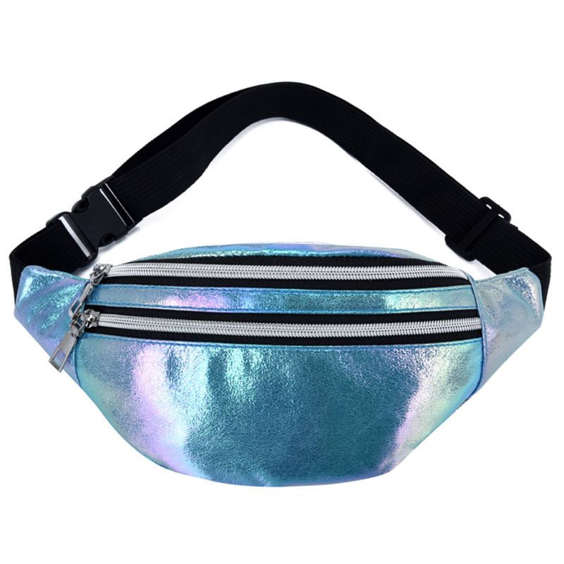 Vrouwen Holografische Heuptas Fanny Pack Pouch Sport Riem Hip Borst Crossbody Shoulder Purse: 3