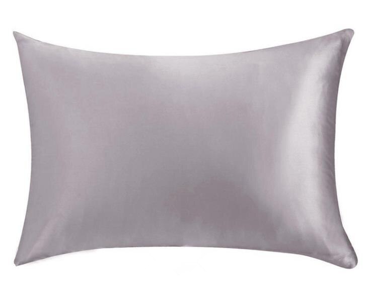 Momme-draps en soie de mûrier | Dimensions: 19, 20x30 pouces, 51X76cm, taille de reine avec fermeture éclair cachée, modèle 100%: 10 silver