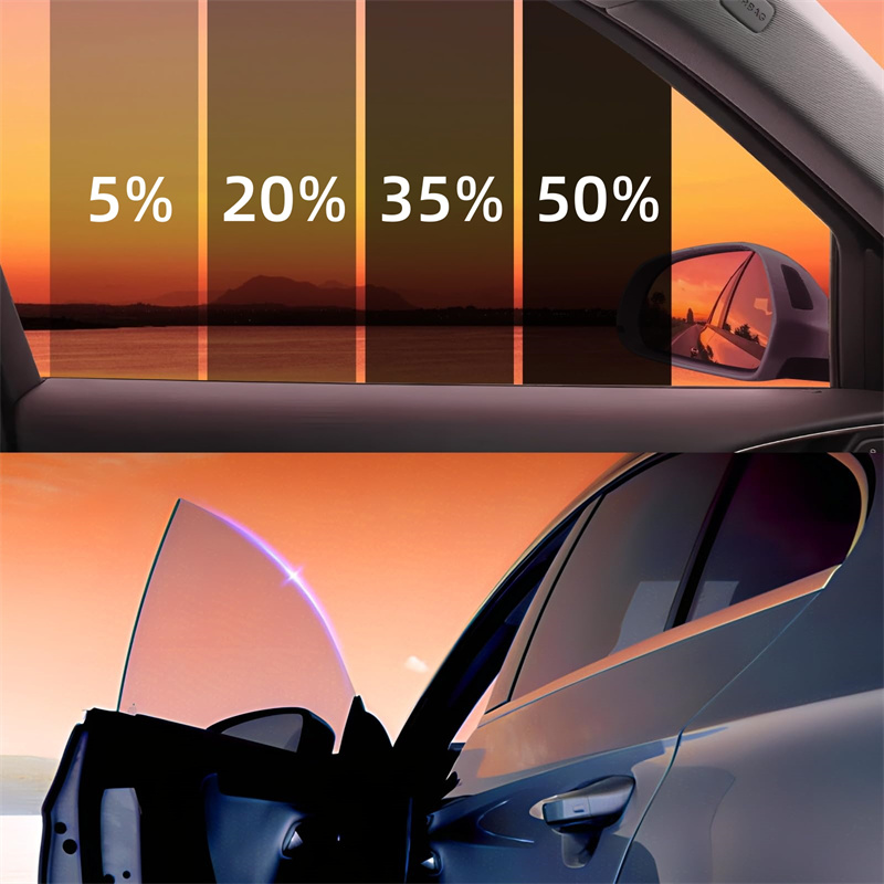 Solfilm för bilfönster 5-50 procent värmereflektion uv-blockerande förbättrad integritet reptålig solskyddsfilm för bilar