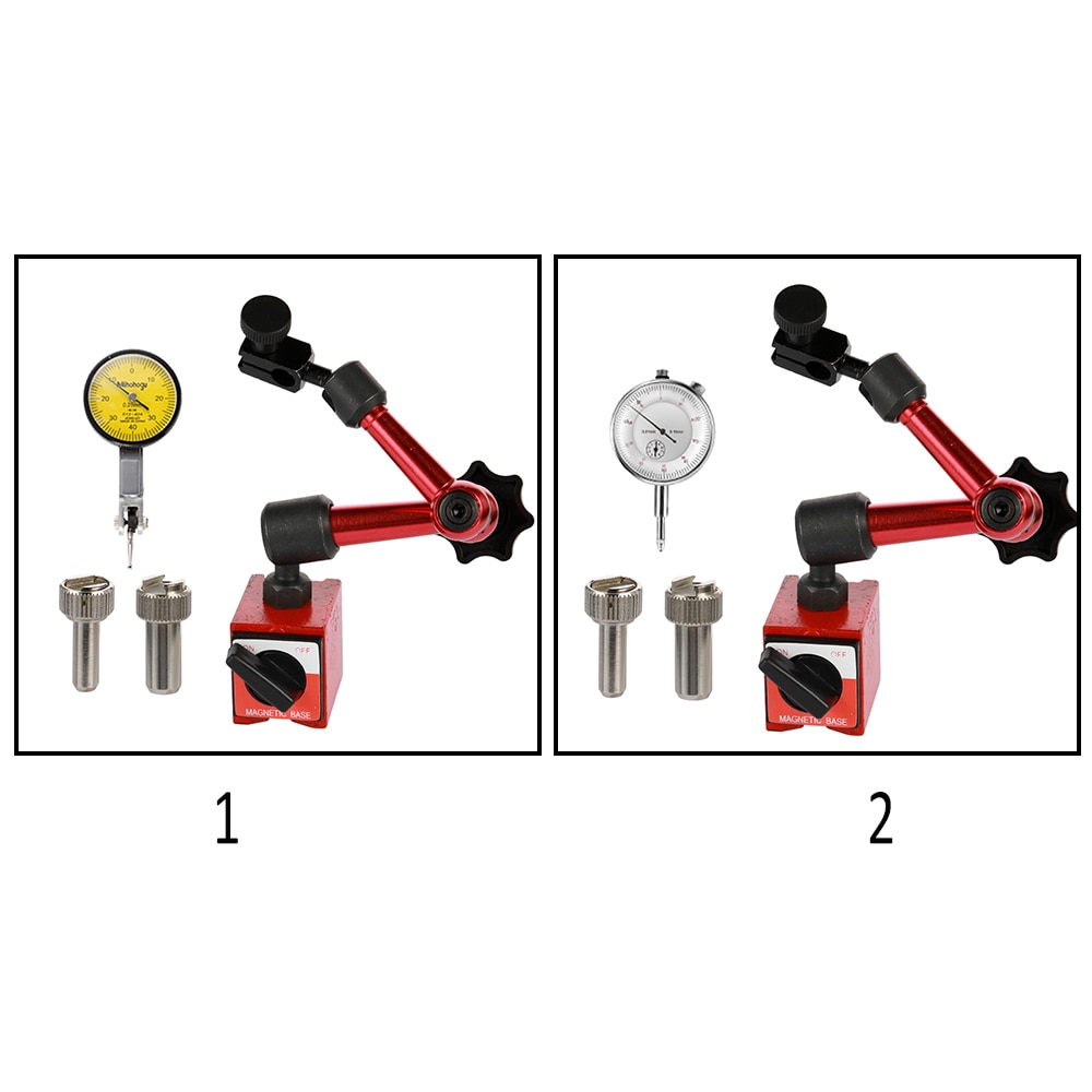 Kkmoon Metalen Ronde Dial Indicator En Mini Flexibele Magnetische Base Holder Bracket Tool Kit Dial Indicator Kit Dial Gauge