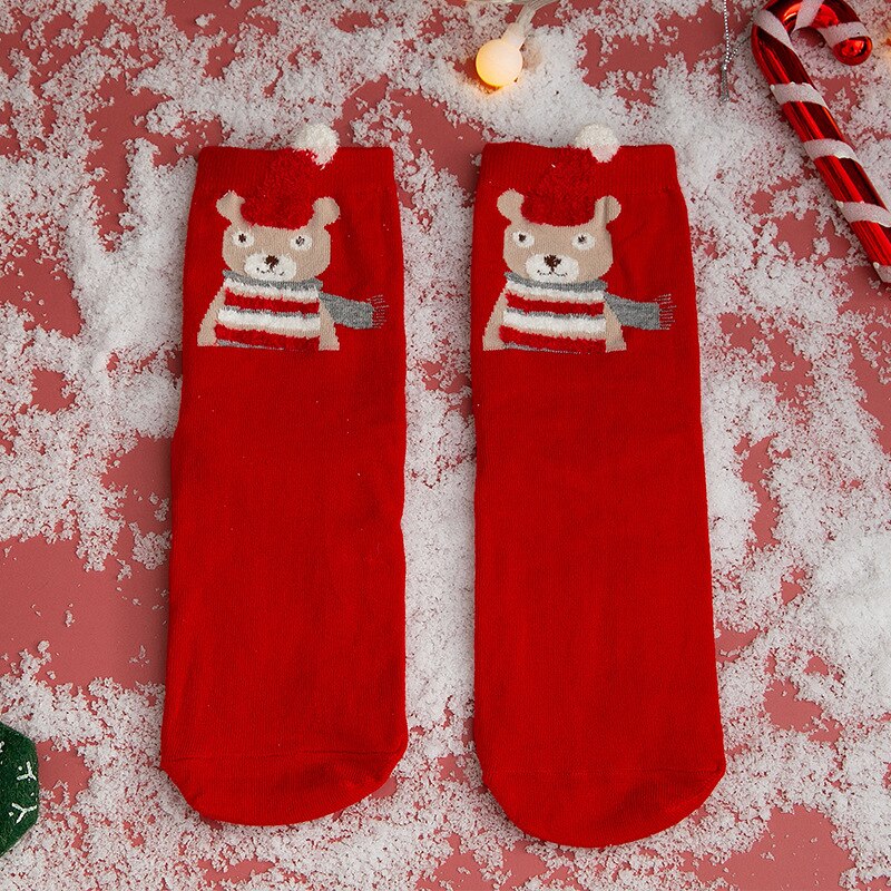 Kerstsokken dier cartoon vrouw schattig kerstman kerstboom sokken kawaii voor thuis ornament jaar kerst kind: 9