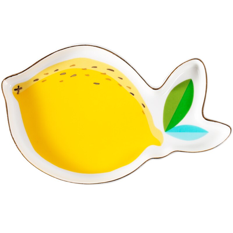 Fad plade dekorativ slik frugt porcelæn plade smykker opbevaringsbakke ring trinket fad bordservice  wy60928