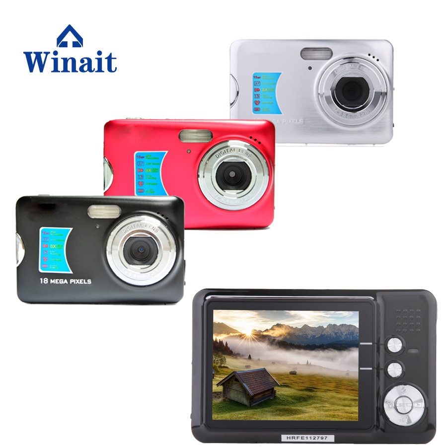 Cámara de vídeo digital Winait MAX 18 Mega píxeles con pantalla TFT de 2,7 ''y cámara compacta con zoom digital de 8x