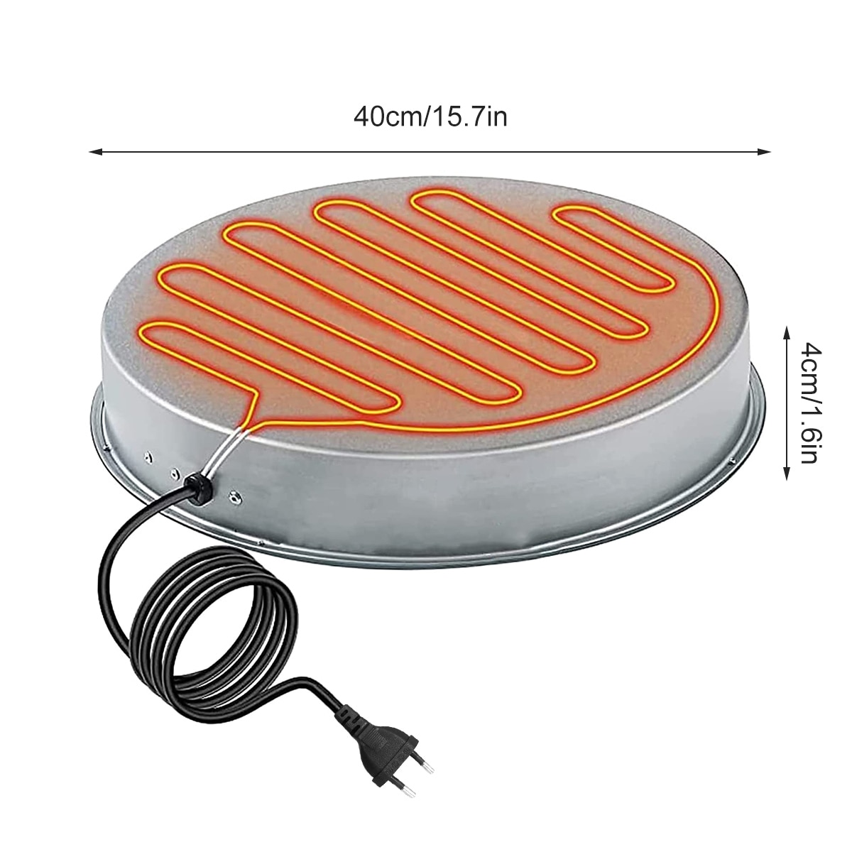 125W Poultry Waterer Drinker Heated Base Automatic Safe Chicken Coop Heater for Winter Deicer 30° C Constant Temperature Plug: EU heater base