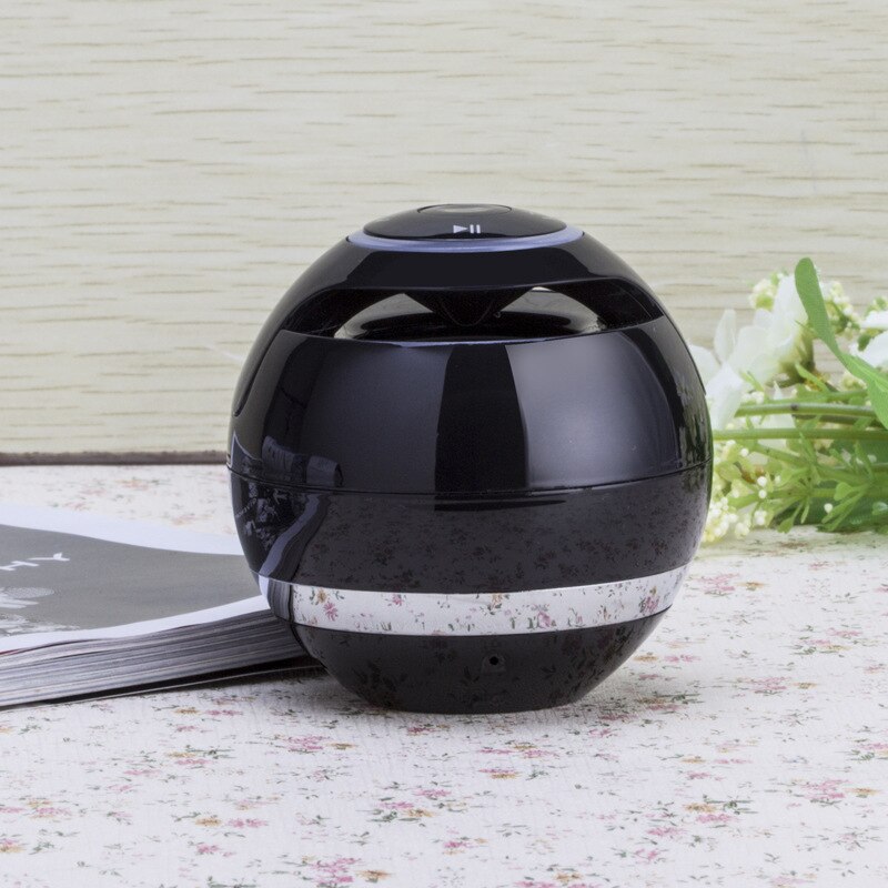 Siebenfarbige kugelkarte bluetooth-usb-lautsprecher lautsprecher subwoofer gespräch tragbarer mini-audio-musikcenter woofer für den außenbereich: Schwarz