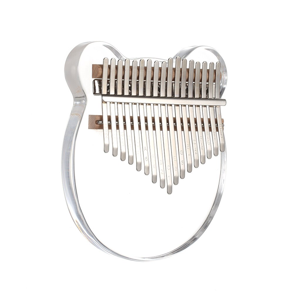 Newest 17 key Kalimba Acrylic Thumb Piano 17 Keys Mbira Transparent Keyboard Instrument with Tuner Hammer + Gig Bag Kimi Calimba