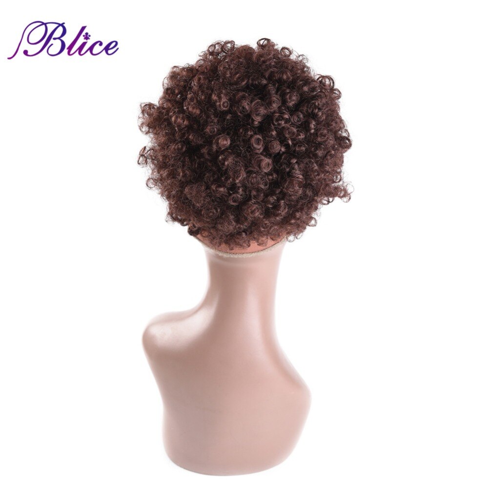 Blice 9inch Synthetic Curly Hair Ponytail African American Short Afro Synthetic Drawstring Puff Ponytail Hair Extensions