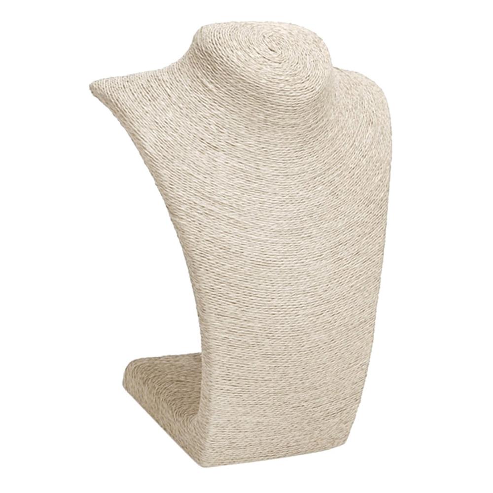 Simple Necklace Pendant Display Bust Mannequin Stand Holder Rack, Linen, Stable, 3 Sizes/6 Color: Beige L
