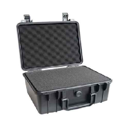 Draagbare Plastic Box Multifunctionele Koffer Multifunctionele Bescherming Opslag Tool Hardware Apparatuur Veiligheid Toolbox: Black with sponge