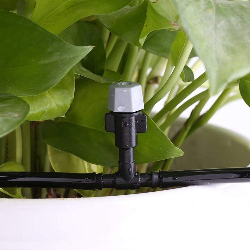 DIY Garden Patio Misting Mini Flow Drip Irrigation Misting Cooling System with Mist Nozzle Sprinkler for Plant Flower