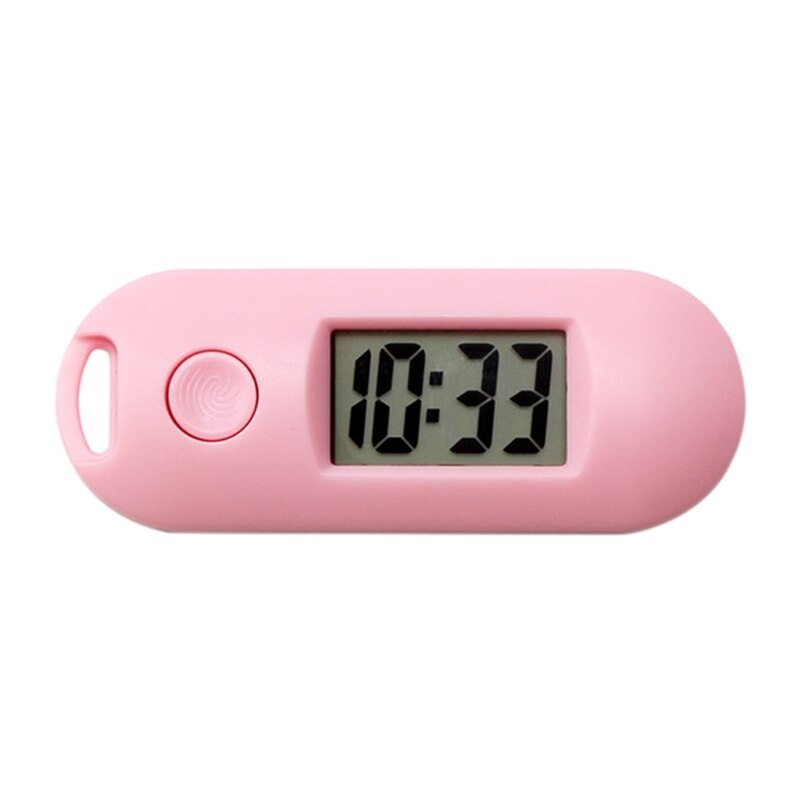 Portable Silent Digital Electronic Clock for Student Exam Study Library Mini Pocket Watch Green Backlight LCD Display: Pink