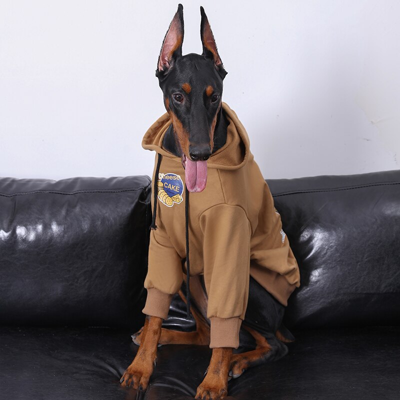 Grand pull pour chien, vêtements d&#39;automne et d&#39;hiver, Golden Retriever, Doberman, Labrador, veste avec chapeau, chemises, accessoires pour chiens