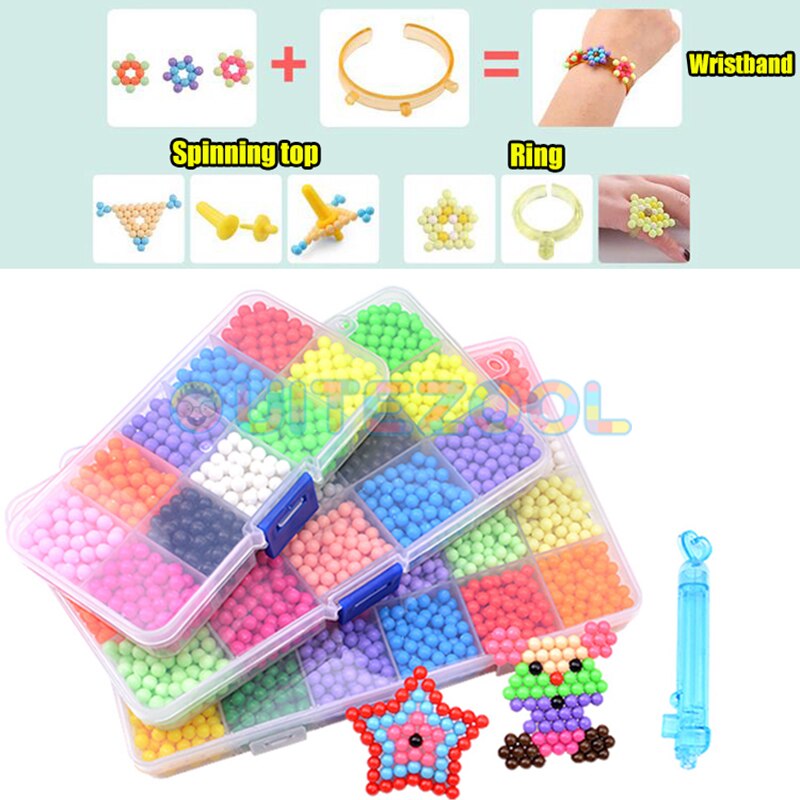 Refill Hama Beads Puzzle 3D Handmade Magic Aquabeads DIY Water Spray Beads Set Ball Games Children Toys for girls