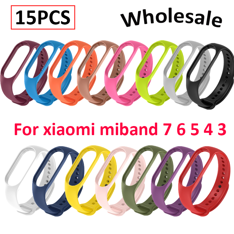 Watchbands For Xiaomi Mi Band 7 6 5 4 3 starp Wristband Silicone Bracelet Wrist Straps combination Smartwatch Accessories: M / GREEN BLUE