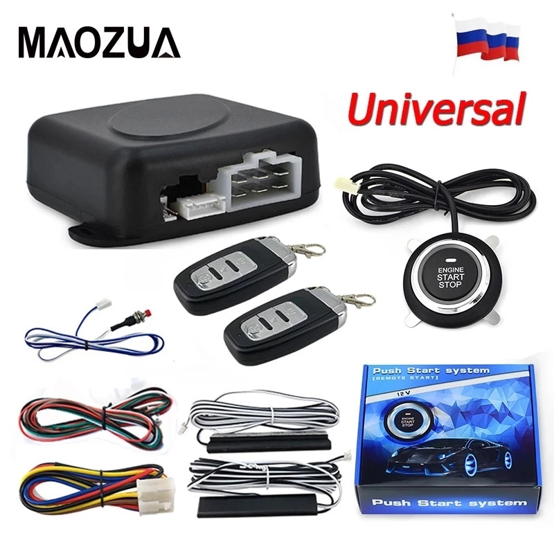 Universal 12V Auto Start Engine Ignition Start Stop Button System Starline Car Alarm Remote Starter SUV PEK Keyless Entry System