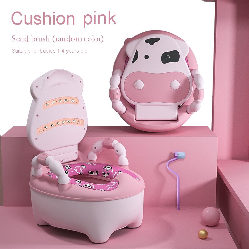 Draagbare Baby Potje Multifunctionele Baby Wc Auto Potje Kind Pot Training Meisjes Jongen Potje Kids Stoel Toiletbril Kinderen pot: cushion pink