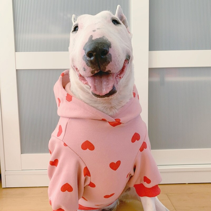 Bull Terrier Hond Kleren Leuke Hart Hond Hoodies Franse Bulldog Corgi Shiba Inu Samojeed Husky Labrador Golden Retriever Kleding