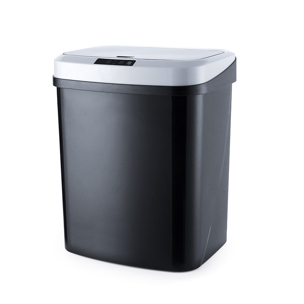 Home Intelligent Automatic Induction Electric Rubbish Trash Can Smart Waste Bins Wide Opening Sensor Eco-Friendly Trash Can 15L: black