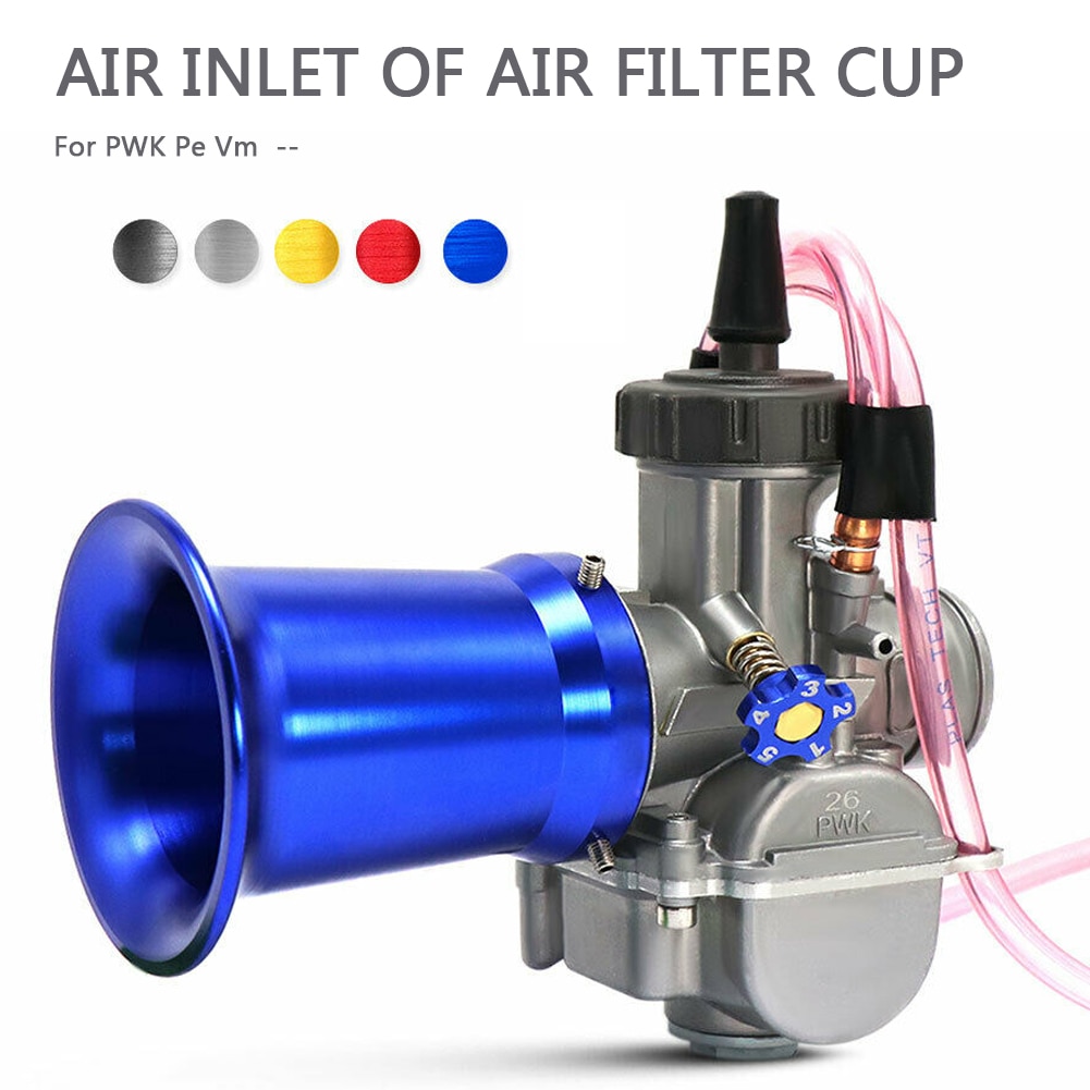 Air Filter Trumpet Velocity Stack Funnel Fit 50mm CNC Velocity Stack for PWK 21/24/26/28/30mm Carb Carburettor Intake Trumpet