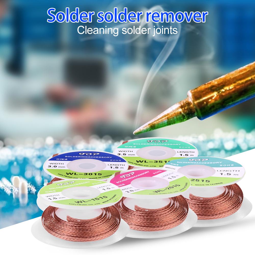 1.5m Desoldering Braid Welding Solder Remover BGA Wick Wire Lead Cord Flux ABS Copper Desoldering Braid For Removing Excess Sold