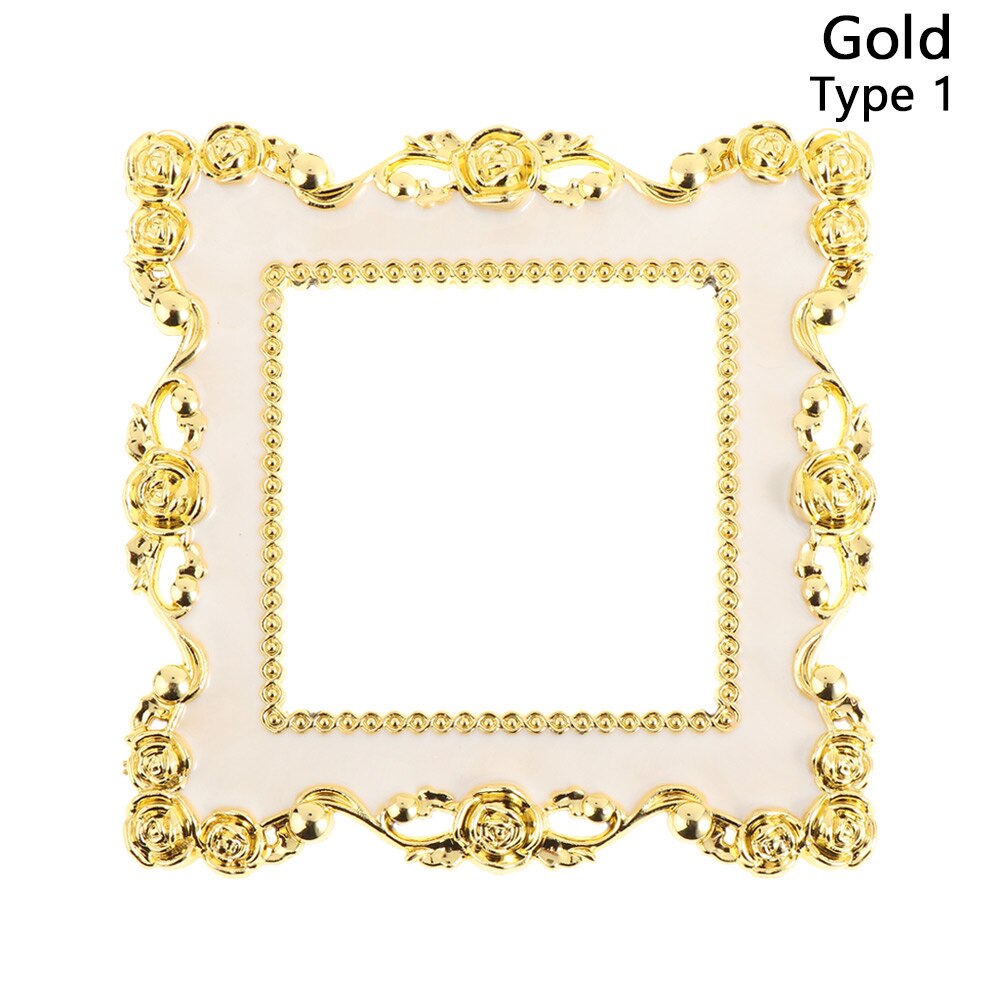 Rose Edge Light Switch Cover Gold Silver Resin Single and Double Surround Socket Frame Wall Sticker Switch Sticker: Gold-Single