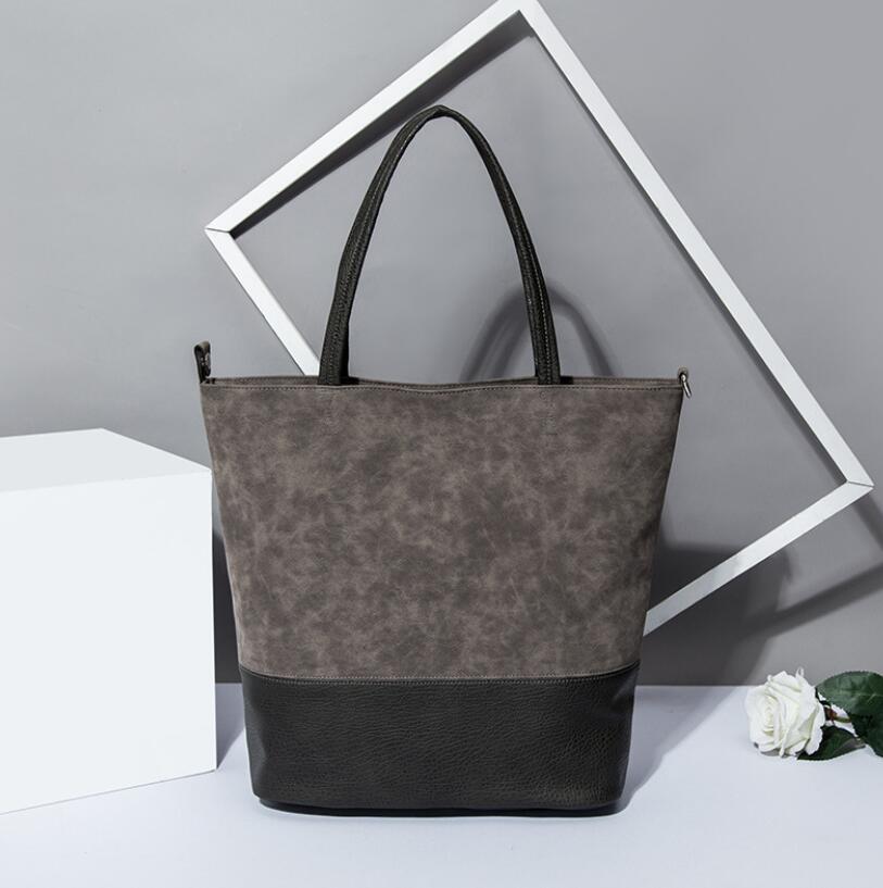 Neue stil umhängetasche Europäischen und Amerikanischen frauen tasche große kapazität tragbaren Trage Tasche: Grau