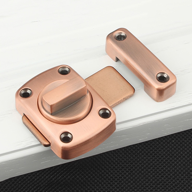 1 Pcs Zinc Alloy Thick Anti-theft Security Door Rotate Latch Exquisite Fasion Slide Lock For Gate Cabinet Window Easy To Install