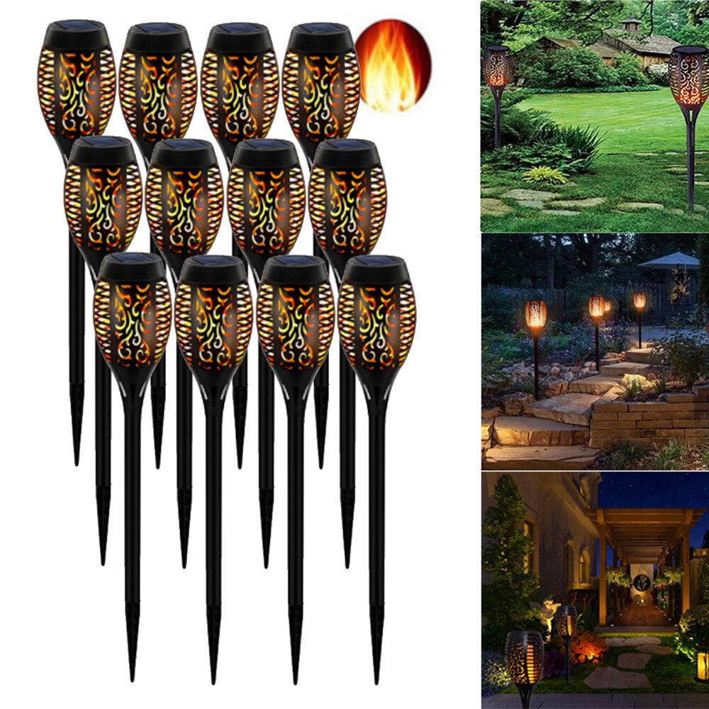 12LED/33LED Solar Flame Lights Flickering IP65 Waterdichte Outdoor Solar Lamp Path Binnenplaats Tuin Verlichting Torch Spotlight