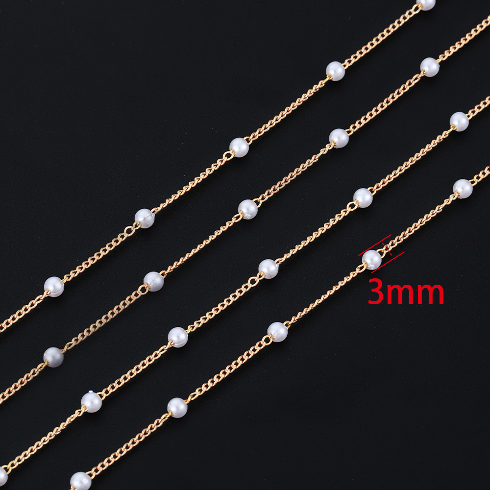 1Meter Pearl Beads Chains for Jewelry Making DIY: Red