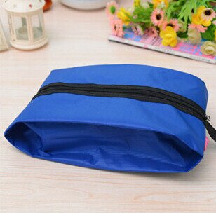 Bolsa de almacenamiento de tela Oxford para zapatos, organizador de zapatos de viaje, impermeable, conveniente, para maquillaje, clasificación de zapatos con cremallera: blue