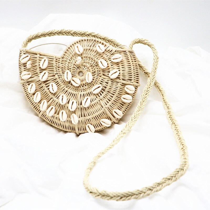 Nueva bolso de mensajero tejido de concha bolso de mano para mujer