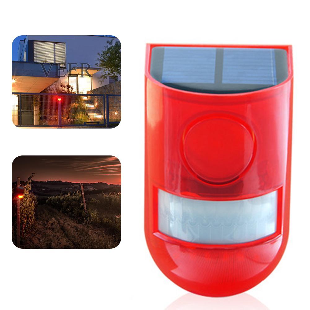 Wireless Protect Home Garage Burglar Alarm Solar Outdoor Motion Sensor Lamp Alarm Sensor Motion Security Siren For Home